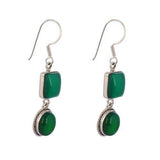 handmade 925 silver green onyx earrings for women