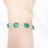 MALACHITE OVAL SILVER BRACELET - SILBERUH