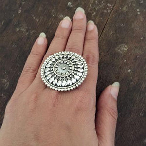 Tribal Silver Adjustable Ring