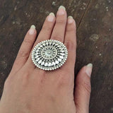 Tribal Silver Adjustable Ring