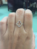 playing card clubs ring silver