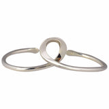 polished 925 silver adjustable bangle minimalist style
