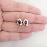 red gemstone silver stud earrings India