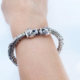heavy silver kada animal design panther