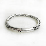 flexible chunky silver bracelet heavy design