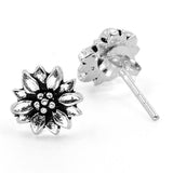 small silver flower earrings daily wear