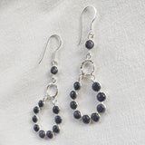 tribal style blue sunstone statement earrings
